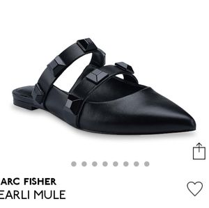 Marc Fisher Searli Black Studded Mule Size 7
